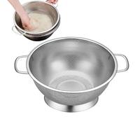 Colino in acciaio doppio manico - (22,5x28,5x10cm) Scolapasta fine | Cestello multifunzione per verdure e lavaggio riso | Cestino rete resistente a maglia fitta con base stabile per cucina e