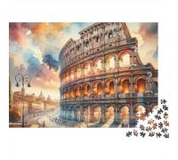 Coliseo Arte Acuarela Puzzle de 1000 Piezas para Adultos Juego de Puzzle 1000 Piezas Relajación Decoración Regalo 70x50cm/1000pcs