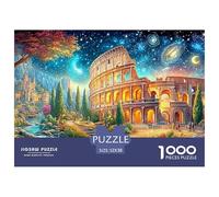 Coliseo bajo el Cielo cósmico, Brillante con Vida Puzzle De 1000 Piezas Arquitectura fantasía Juego Desafiante para Hombres, Mujeres Y Ancianos 52x38cm/1000pcs