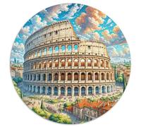 Coliseo, Italia 1000 Piezas Puzzle Edificio Rompecabezas Redondo para Adultos Juego Familiar Pasatiempos Aprendizaje Juguetes 1000pcs (67.5x67.5cm)