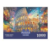 Coliseo Nocturno Puzzle 1000 Piezas Papel Reciclado - Coliseo Romano Luces Nocturnas Regalo Juguete Decoración Pared 52x38cm
