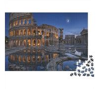Coliseo Roma Moonlit Night Rompecabezas Premium 1000 Piezas Cartón Grueso Antistrés Adultos, Entretenimiento Familiar, Regalo Ideal para Días De Lluvia Y Regalo 38x26cm/1000pcs