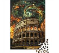 Coliseo Romano Antiguo Puzzle de 1000 Piezas Cartón para Adultos Cielo Nocturno Fantástico Relajante Enfoque Decoración Hogar Regalo 52x38cm/1000pcs