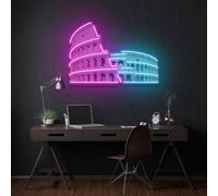 Coliseo romano LED UV Signe de néon USB Luz regulable Salón Bares Barberos Pub Fiesta de boda Salón Club Reuniones Sala de juegos Hombre Grotte Halloween Navidad Aniversario Art Décor mural