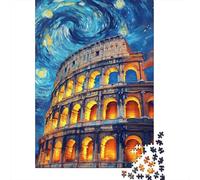 Coliseo Romano Puzzle de 1000 Piezas Juego de Puzzle 1000 Piezas Noche Fantástica para Adultos Decoración Hogar Relajación Regalo Familiar 52x38cm/1000pcs