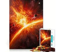 Colisión Planetaria - Explosión Cósmica Ardiente Rompecabezas de 1000 Piezas para Adolescentes Juguete de Lógica Mental Escapada Calma Arte de Borde Fino Coleccionable (50x75cm)