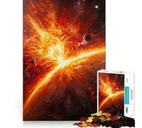 Colisión planetaria: Rompecabezas de explosión cósmica ardiente para Adolescentes, 1000 Piezas, Wise Think Toy, Gentle Leisure, Corte Ajustado, Lista de Deseos de Santa Claus (38x26cm)