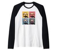 Collage Art Perezoso Oso Perezosos Camiseta Manga Raglan
