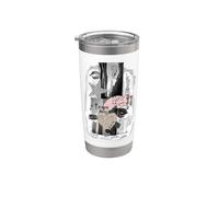 Collage Coquette New York Leopard Lips Cherry Vaso térmico de acero inoxidable de doble pared