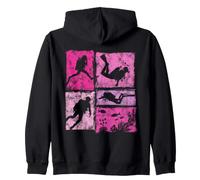 Collage de Buceo Retro para Mujeres buceadoras y buceadoras Sudadera con Capucha