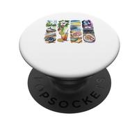 Collage de escenas de Acuarela de Viajes a Mississippi PopSockets PopGrip Adhesivo
