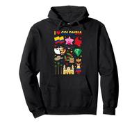 Collage de Iconos y símbolos culturales I Love Colombia Sudadera con Capucha