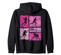 Collage de Jugador de Lacrosse para Mujeres, Entrenadores, niños, jóvenes y niñas Sudadera con Capucha