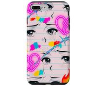 Collage de ojos de anime llorando con alambre de púas, garabatos y hermano Carcasa para iPhone 7 Plus/8 Plus