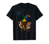 Collage de pájaro pinzón Realista diseño de Cebra jilguero gouldian Camiseta
