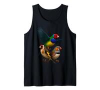 Collage de pájaro pinzón Realista diseño de Cebra jilguero gouldian Camiseta sin Mangas