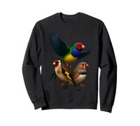Collage de pájaro pinzón Realista diseño de Cebra jilguero gouldian Sudadera