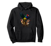 Collage de pájaro pinzón Realista diseño de Cebra jilguero gouldian Sudadera con Capucha