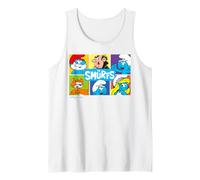 Collage de Personajes Principales de los Pitufos Papa Pitufina Retro Gargamel Camiseta sin Mangas