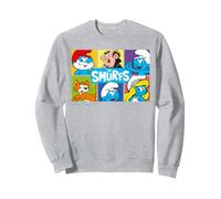 Collage de Personajes Principales de los Pitufos Papa Pitufina Retro Gargamel Sudadera