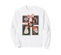 Collage de Sellos Postales de Navidad Vintage Sudadera