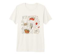 Collage de Sellos Postales Vintage de Ganso Cottage Garden Camiseta Premium