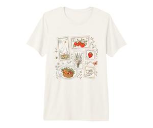 Collage de Sellos Postales Vintage de Ganso Cottage Garden Camiseta Premium