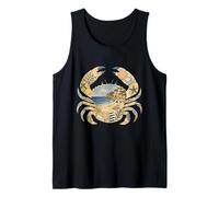 Collage de Verano de Cangrejo costero Arte mediterráneo Animal Marino Camiseta sin Mangas