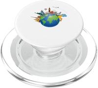 Collage de Viajes de destinos Lugares de interés Alrededor del Mundo PopSockets PopGrip para MagSafe