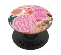 Collage estético cristiano de verano de Jesús Love You PopSockets PopGrip Intercambiable