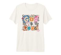 Collage Faith con Estampado de Leopardo Cristiano de Dios es Bueno Camiseta Premium