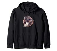 Collage gótico para Mascotas, Bulldog francés, Gato, mirlo Sudadera con Capucha