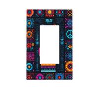 Collage of Various Peace Symbols Light Switch Wall Plate Faceplate Cover Single Rocker 1 Gang Decorator Outlet Receptáculo Cubiertas para el hogar, cocina, habitación, baño decoración