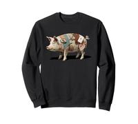 Collage Periódico Arte Cerdo Cerdos Sudadera