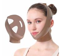 Collagen Face Sculpt Wrap,Face Slimming Strap Neck Tightening Wrap,Facial Sculpting Band,Instant Lifting & Jawline Firming,Adjustable Fit,Sleeping Daytime Overnight,For Women(Brown)