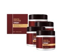 Collagen Hair Mask Keratin For Damaged Hair, Keratin Hair Treatment, Repair Deeply Nourish Dry,Natural Hydrating With Argan Oil,Non-Greasy, For All Hair Types.100g (4)
