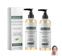 Collagen Lifting Body Oil After Shower - Hydrating & Firming Oil with Vitamin E, C & Botanicals, Lightweight Fast Absorbing for Dry Skin, Non-Greasy Pump Bottle (2PCS)