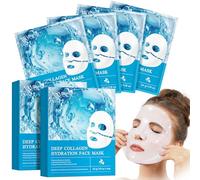 Collagen Mask Mascarilla de Colageno, Mascarilla Facial Colageno, Mascarilla colageno Facial Coreana, Iluminar el Color de La Piel, Reducir las Líneas Finas, Hidratante (8PCS)