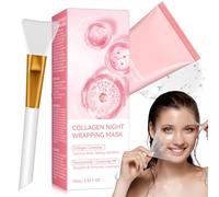 Collagen Night Wrapping Mask, Mascarilla de Colageno Para la Noche, Mascarilla Facial Peel Off Para Elasticidad e Hidratacion, Reduce Flacidez y Matidez, Piel Tensa (Cepillo Incluido) (75 ML)