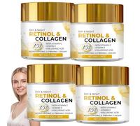 Collagen Power Lifting Cream - Crema hidratante antiedad para la línea V y la línea de la barbilla, reafirma la piel, hidrata intensamente día y noche, contrarresta el envejecimiento (4 unidades)