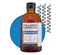 COLLAGEN SUPERDOSE BY GOLD COLLAGEN Cabello Fuerte - Complemento Líquido Cabello Piel Uñas con Colágeno Marino Hidrolizado, Vitamina C, Biotina, Zinc Selenio, Cabello Anticaída y Crecimiento, 300 ml