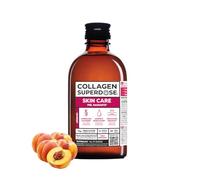 COLLAGEN SUPERDOSE Skin Care - 7.500mg Colágeno Marino Hidrolizado, 300ml | 11 Ingredientes con Ácido Hialurónico, Vitamina C y Biotina, Hidratación y Reducción de Arrugas, Sabor Melocotón, 30 Días