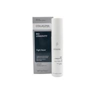 Collagenil Bio Longevity Night Repair Crema de Noche Antiarrugas para Rostro, Cuello y Escote, Efecto Redensificante y Reafirmante, Acción Regeneradora y Antiflacidez, Made in Italy, 50 ml