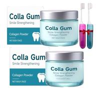 Collagum Smile Strengthening Collagen Powder,With Collagen & Hydroxyapatite,Gum & Enamel Protection Tooth Powder,For Daily Use. (2Pcs, D002)