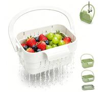 Collapsible Faucet-Hanging Sink Strainer Basket, Foldable Hanging Sink Drain Basket Stretchable Kitchen Colander, Hanging Storage Basket for Fruits Vegetables Utensils (white,1pc)