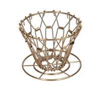 Collapsible Gold Stainless Steel Reusable Pour Over Coffee Filter Stand Ideal for Traveling and Camping Activities
