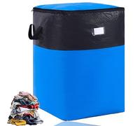 Collapsible Storage And Moving Bag - Heavy-Duty Handles & Zippered Closure, Heavy Duty Waterproof Moving Storage Totes, Collapsible Storage & Moving Bag - PE Folds Flat (Blue-1pc,XL)