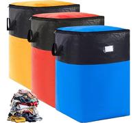 Collapsible Storage And Moving Bag - Heavy-Duty Handles & Zippered Closure, Heavy Duty Waterproof Moving Storage Totes, Collapsible Storage & Moving Bag - PE Folds Flat (mixd-3pcd,XL)