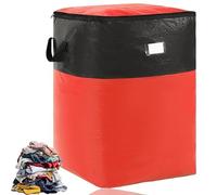 Collapsible Storage And Moving Bag - Heavy-Duty Handles & Zippered Closure, Heavy Duty Waterproof Moving Storage Totes, Collapsible Storage & Moving Bag - PE Folds Flat (Red-1pc,XL)