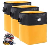 Collapsible Storage And Moving Bag - Heavy-Duty Handles & Zippered Closure, Heavy Duty Waterproof Moving Storage Totes, Collapsible Storage & Moving Bag - PE Folds Flat (Yellow-3pcs,XXL)